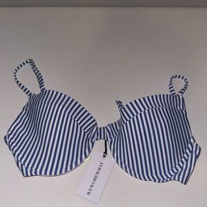 NWT WeWoreWhat Striped Bikini Top - L